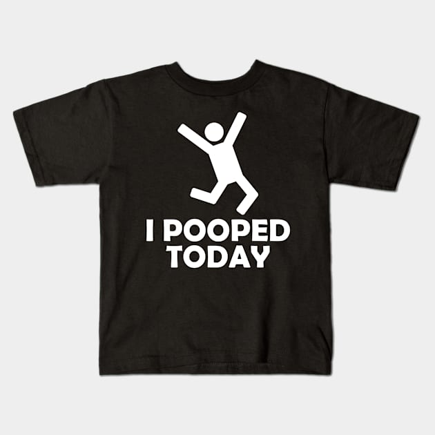 i pooped today stick figure Kids T-Shirt by teestaan